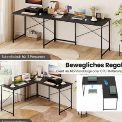 L-förmiger Computertisch Umwandelbarer Eckschreibtisch mit Abnehmbarem Monitorständer
