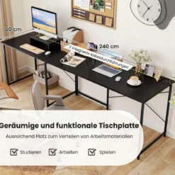 L-förmiger Computertisch Umwandelbarer Eckschreibtisch mit Abnehmbarem Monitorständer
