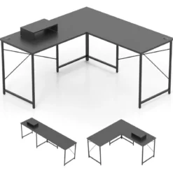 L-förmiger Computertisch Umwandelbarer Eckschreibtisch mit Abnehmbarem Monitorständer