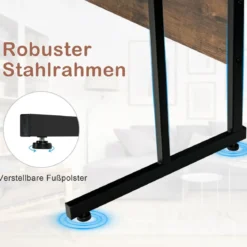L-förmiger Schreibtisch Eckschreibtisch mit Monitorständer 225 x 48 x 91 cm Braun