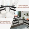 L-förmiger Schreibtisch Eckschreibtisch mit Monitorständer 225 x 48 x 91 cm Schwarz