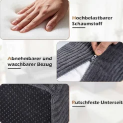 L-förmiges Modulsofa für 4 Personen mit Chaiselongue bis 600 kg Belastbar 275 x 177 x 58 cm Grau