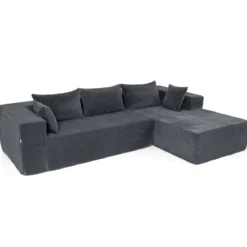 L-förmiges Modulsofa für 4 Personen mit Chaiselongue bis 600 kg Belastbar 275 x 177 x 58 cm Grau