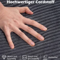 L-förmiges Modulsofa für 4 Personen mit Chaiselongue bis 600 kg Belastbar 275 x 177 x 58 cm Grau