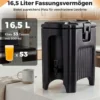 16,5 L Getränkespender mit Zapfhahn Heiß- & Kaltgetränkespender Stapelbare Isolierkanne Schwarz