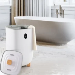 35L Großer Handtuchwärmer mit Timer Elektrischer Handtuchtrockner Deckenwärmer Weiß