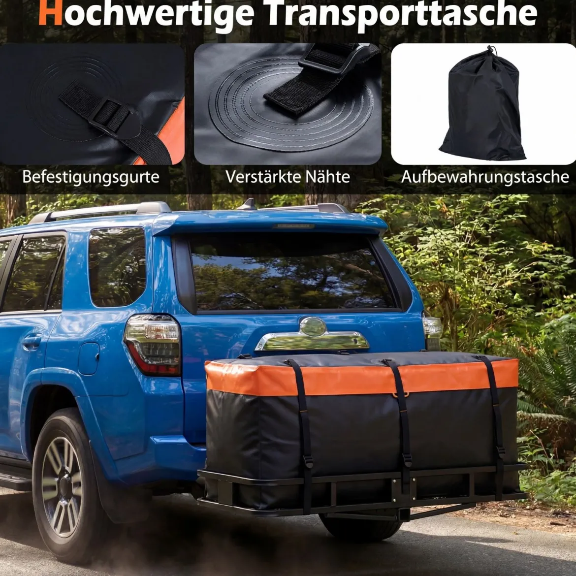 250 L Heckbox für Anhängerkupplung mit Riemen & Aufbewahrungstasche Wasserdichte Gepäcktasche