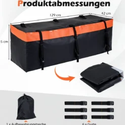 250 L Heckbox für Anhängerkupplung mit Riemen & Aufbewahrungstasche Wasserdichte Gepäcktasche