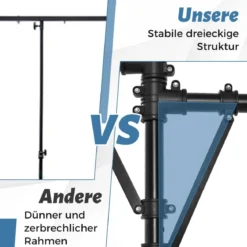 Lichtsaktiv mit robuster Basis tragbares Beleuchtungsativ mit T-Stange bis 45 kg Belastbar Schwarz