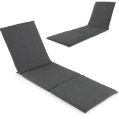 Liegenauflage Auflage für Sonnenliege Polsterauflage für Gartenliege 182 x 59 x 4,5 cm Dunkelgrau