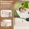 Liegestuhl Loungesessel mit Abnehmbarer Kopfstütze 94 x 62 x 76 cm Beige
