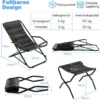 Liegestuhl mit Klapphocker Rattan Strandliege mit sanfter Schaukelbewegung 106 x 65 x 79 cm Grau