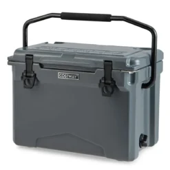 23L Isolierbox mit Flaschenöffner & Griff Tragbare Kühlbox Wärmebehälter für Camping Grau