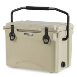 23L Isolierbox mit Flaschenöffner & Griff Tragbare Kühlbox Wärmebehälter für Camping Kahki