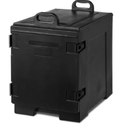 77L Isolierbox 5 Pfannen Speiseträger Kühlbox Speisen Wärmebehälter Speiseträger 61,5 x 41,5 x 63 cm Schwarz