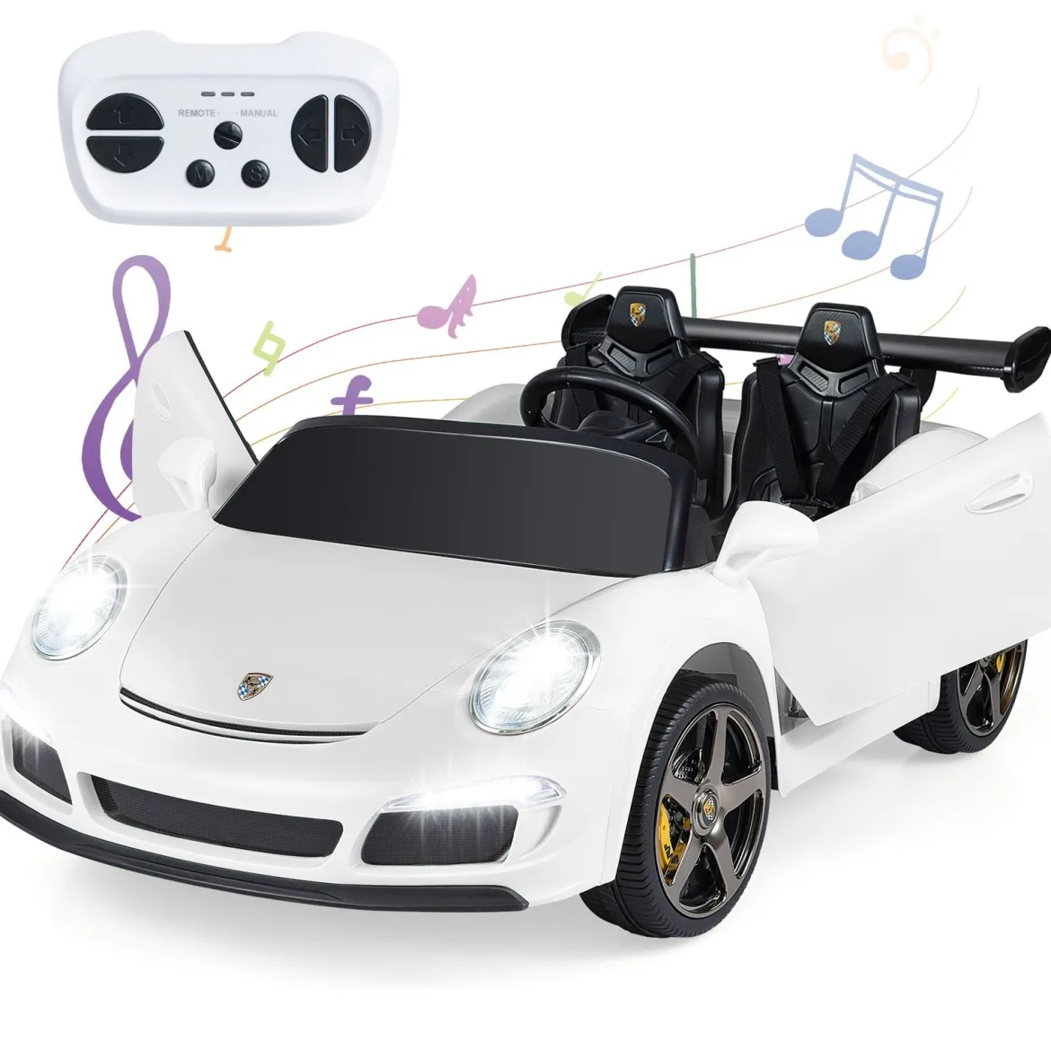Lizenzierter RUF Kinder-Elektroauto 24V Akku betriebener Elektrofahrzeug mit Eltern-Fernbedienung Weiß