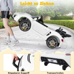 Lizenzierter RUF Kinder-Elektroauto 24V Akku betriebener Elektrofahrzeug mit Eltern-Fernbedienung Weiß