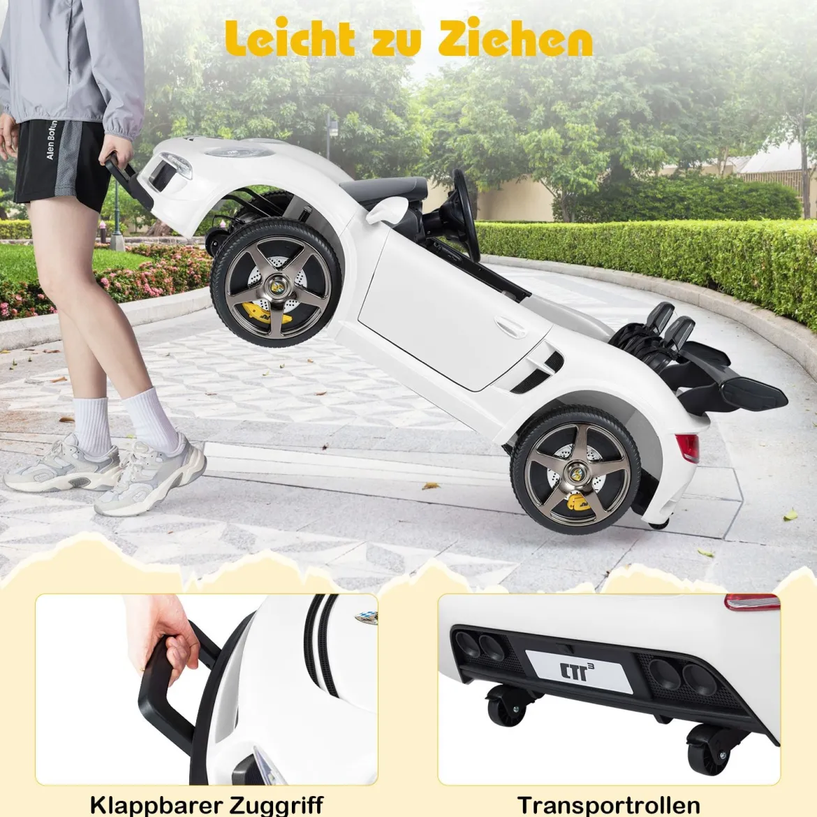 Lizenzierter RUF Kinder-Elektroauto 24V Akku betriebener Elektrofahrzeug mit Eltern-Fernbedienung Weiß