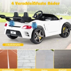 Lizenzierter RUF Kinder-Elektroauto 24V Akku betriebener Elektrofahrzeug mit Eltern-Fernbedienung Weiß