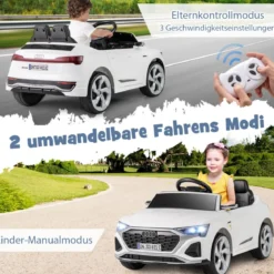 Lizenziertes Audi SQ8 Kinderauto 12-V-Elektrofahrzeug mit Fernbedienung Schwarz/Rosa