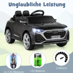 Lizenziertes Audi SQ8 Kinderauto 12-V-Elektrofahrzeug mit Fernbedienung Schwarz/Rosa