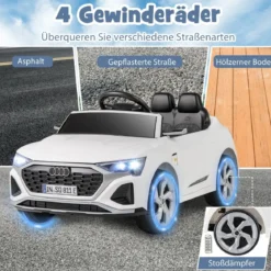 Lizenziertes Audi SQ8 Kinderauto 12-V-Elektrofahrzeug mit Fernbedienung Schwarz/Rosa