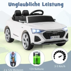 Lizenziertes Audi SQ8 Kinderauto 12-V-Elektrofahrzeug mit Fernbedienung Schwarz/Rosa