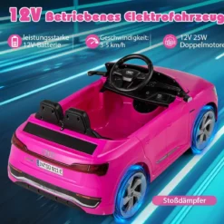 Lizenziertes Audi SQ8 Kinderauto 12-V-Elektrofahrzeug mit Fernbedienung Schwarz/Rosa