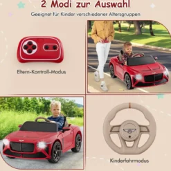 Lizenziertes Bentley Bacalar Kinderfahrzeug mit Fernbedienung & Scherentüren & Federung Rot