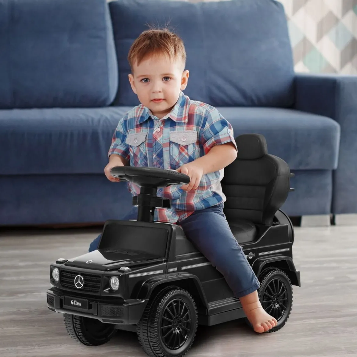 Lizenziertes Mercedes Benz Kinderfahrzeug mit Verstellbarem Sonnendach &Elterngriff Kinderwagen