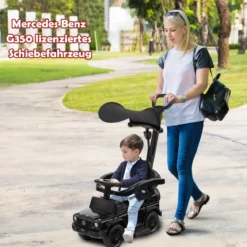 Lizenziertes Mercedes Benz Kinderfahrzeug mit Verstellbarem Sonnendach &Elterngriff Kinderwagen