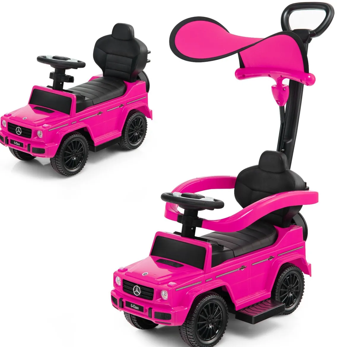 Lizenziertes Mercedes Benz Kinderfahrzeug mit Verstellbarem Sonnendach &Elterngriff Kinderwagen