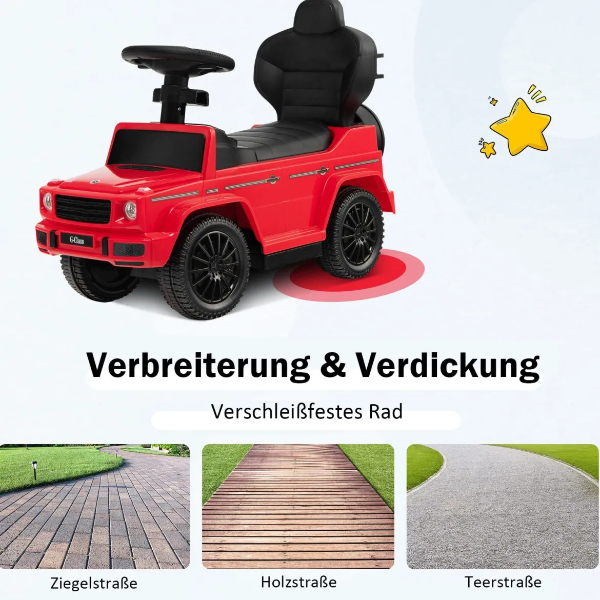 Lizenziertes Mercedes Benz Kinderfahrzeug mit Verstellbarem Sonnendach &Elterngriff Kinderwagen