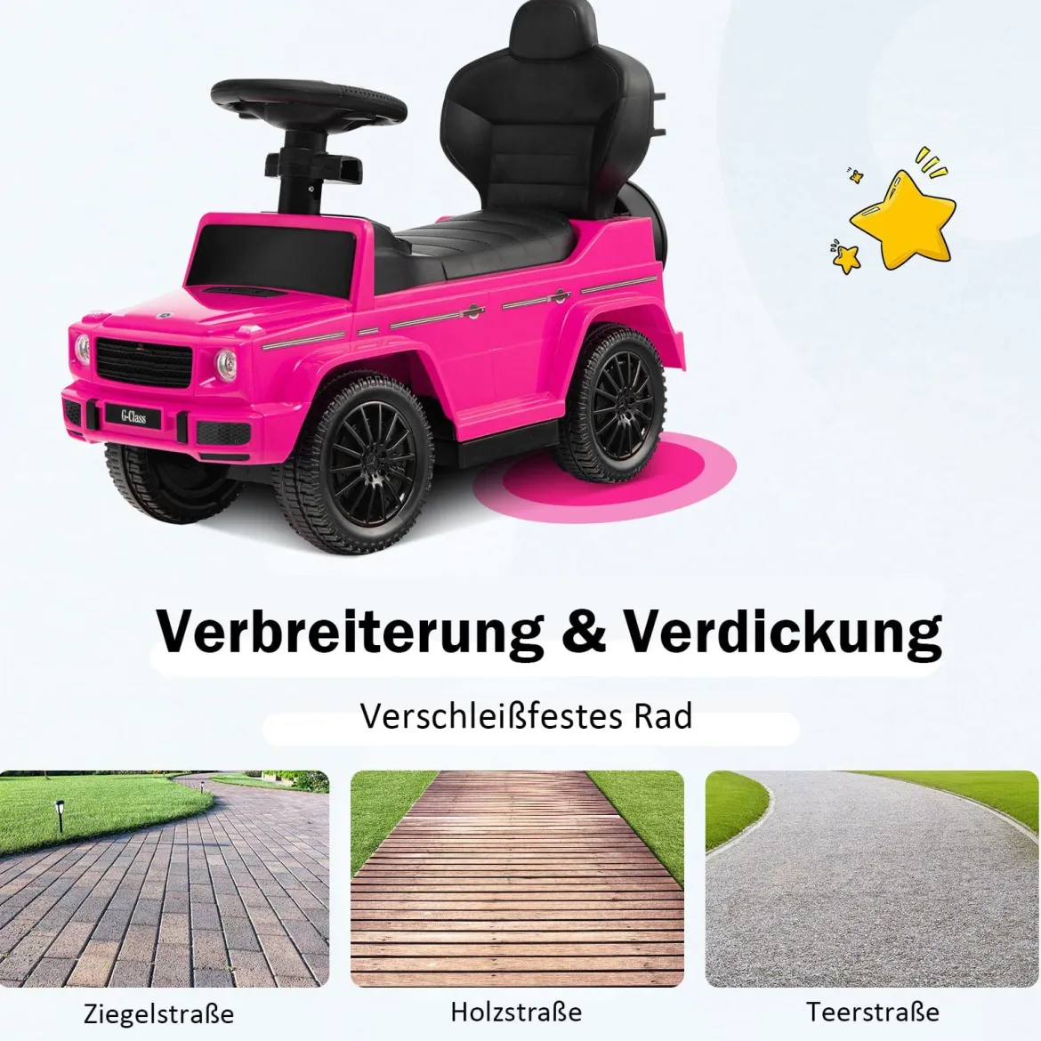Lizenziertes Mercedes Benz Kinderfahrzeug mit Verstellbarem Sonnendach &Elterngriff Kinderwagen