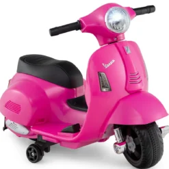 Lizenzierte Vespa Kinder Elektromotorrad 6V Batterie betriebenes Motorrad mit LED-Scheinwerfer Rosa