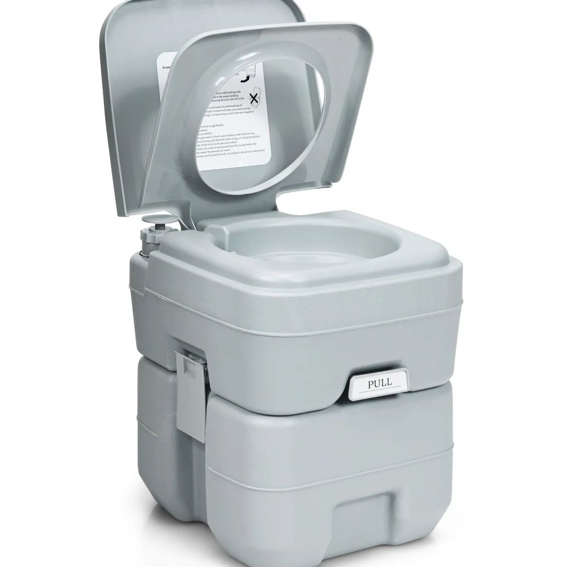 20L + 12L Campingtoilette mit Abnehmbarem Abwassertank Tragbares Campingklo