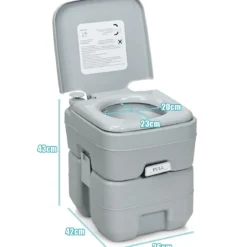 20L + 12L Campingtoilette mit Abnehmbarem Abwassertank Tragbares Campingklo