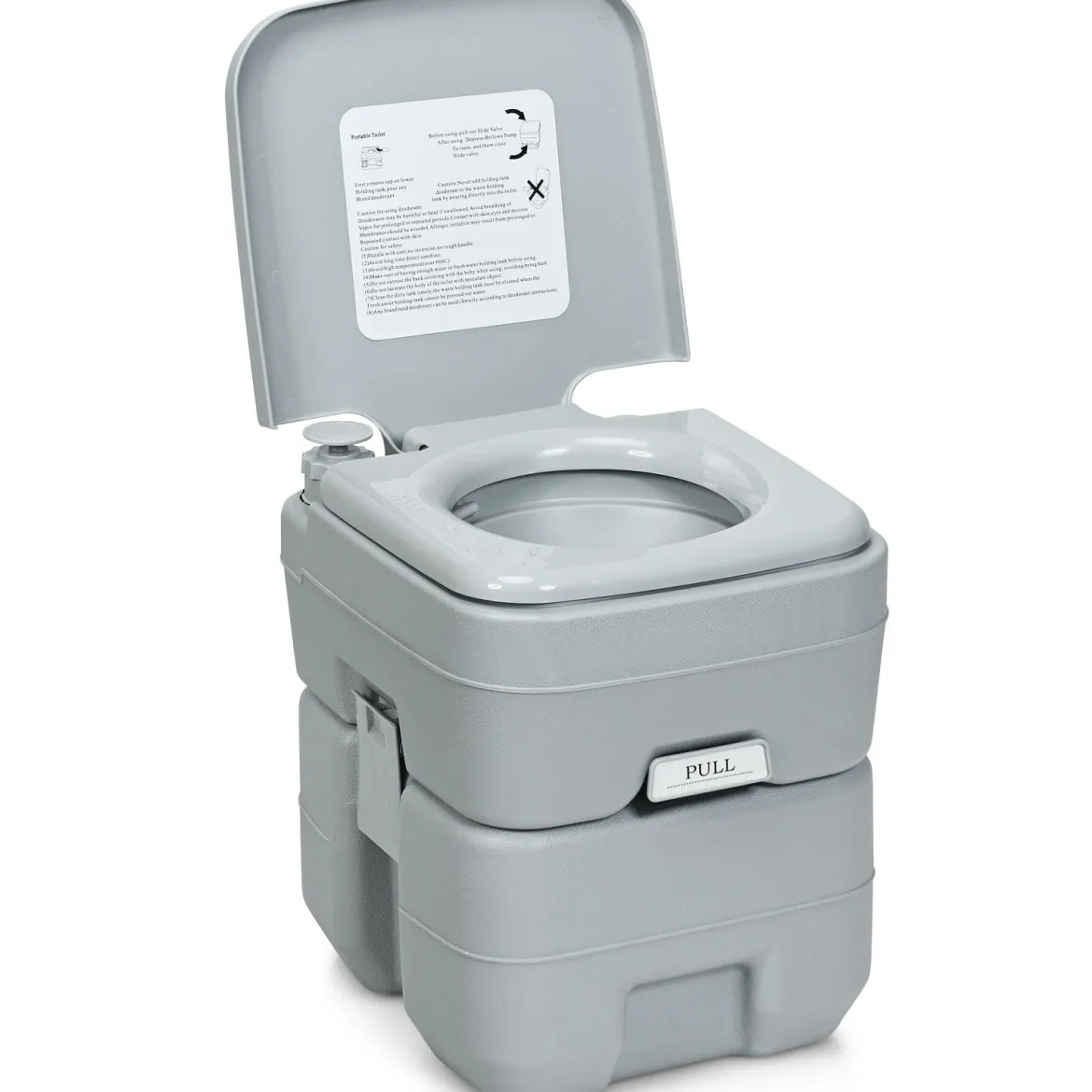 20L + 12L Campingtoilette mit Abnehmbarem Abwassertank Tragbares Campingklo
