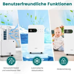 2,3L Luftentfeuchter mit Schlafmodus Raumentfeuchter für den Heimkeller Mobile Entfeuchter 24-Stunden-Timer