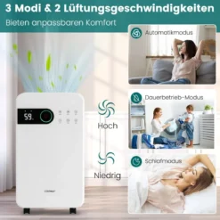 2,3L Luftentfeuchter mit Schlafmodus Raumentfeuchter für den Heimkeller Mobile Entfeuchter 24-Stunden-Timer