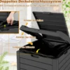 118 L Mülleimer mit Deckel & Ausziehbarer Flüssigkeitsschale & Griff Wasserdicht Schwarz
