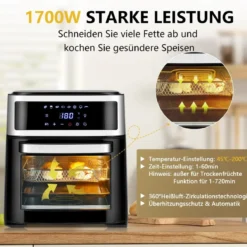 13 L Ofen 8 in 1 Luftfritteuse mit Touchscreen 31 x 34,5 x35 cm Schwarz