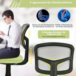 Low-Back-Bürostuhl höhenverstellbar Chefsessel belastbar 50 x 50 x 79-91 cm Grün