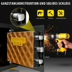 31,5L Safe Tresor Elektronischer Tresorschrank mit Digitaler Tastatur und Schlüssel 40 x 30 x 31 cm Schwarz