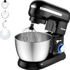 4,5 L Standmixer, 8-Gang-Küchenmaschine multifunktionaler elektrischer Küchenmixer mit Knethaken Schwarz