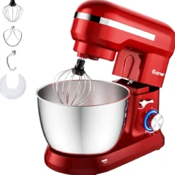 4,5 L Standmixer mit kippbarem Kopf 1300W Küchenmaschine Knetmaschine Rührmaschine 8 Stufen Rot
