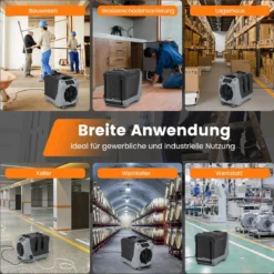 85 L/Tag Luftentfeuchter Bautrockner mit Pumpe & Ablaufschlauch Industrie Trocknungsgerät mit 24H Timer