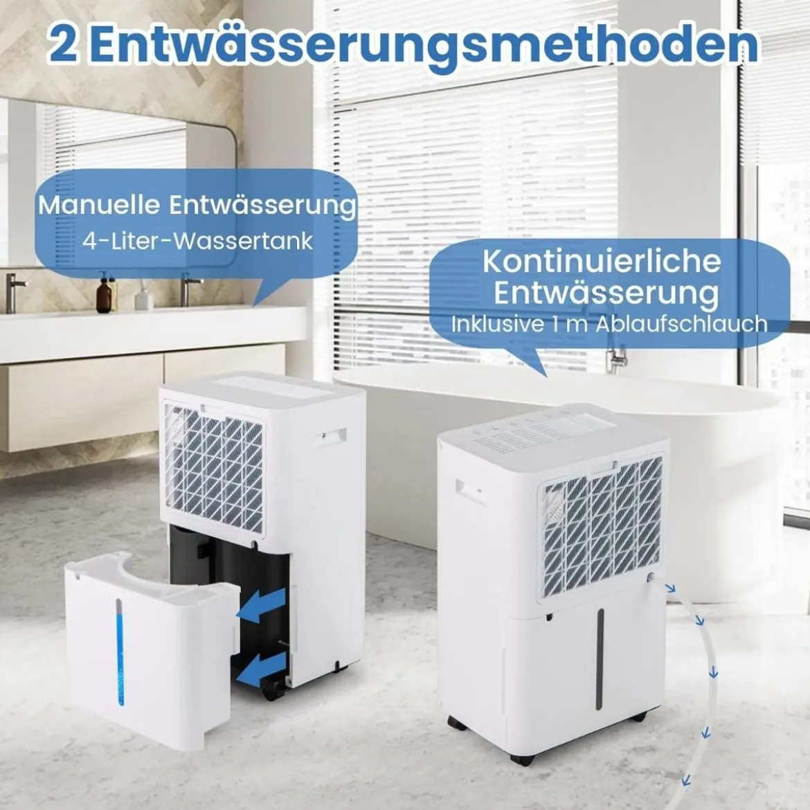 25,5 L/Tag Luftentfeuchter Elektrischer Entfeuchter Raumentfeuchter Entfeuchtungsgerät für 25㎡ Räume