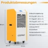 Luftentfeuchter 90L/Tag Bautrockner Kommerziell mit Pumpe Ablaufschlauch 4 Rädern 24H Timer