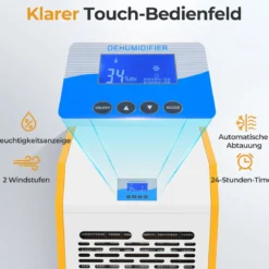 Luftentfeuchter 90L/Tag Bautrockner Kommerziell mit Pumpe Ablaufschlauch 4 Rädern 24H Timer